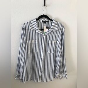 Sanctuary Boyfriend Striped Shirt Size L